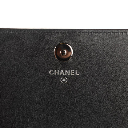 Chanel Lambskin Quilted Boy Wallet On Removable Chain WOC Black 6 of 8