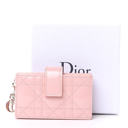Christian Dior Patent Cannage Lady Dior 5-Gusset Card Holder Pink 9 of 9