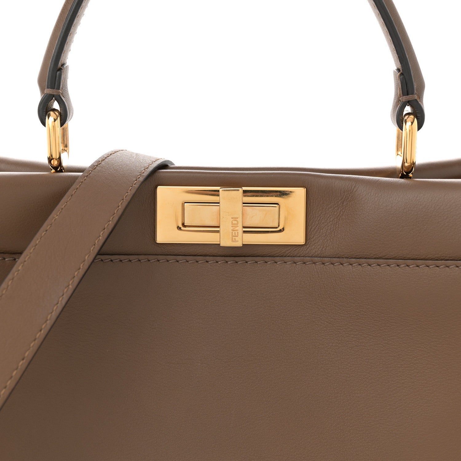 Fendi Vitello Seta Fabric Jacquard Pequin Medium Peekaboo Iconic Satchel Foresta Tobacco 8 of 10