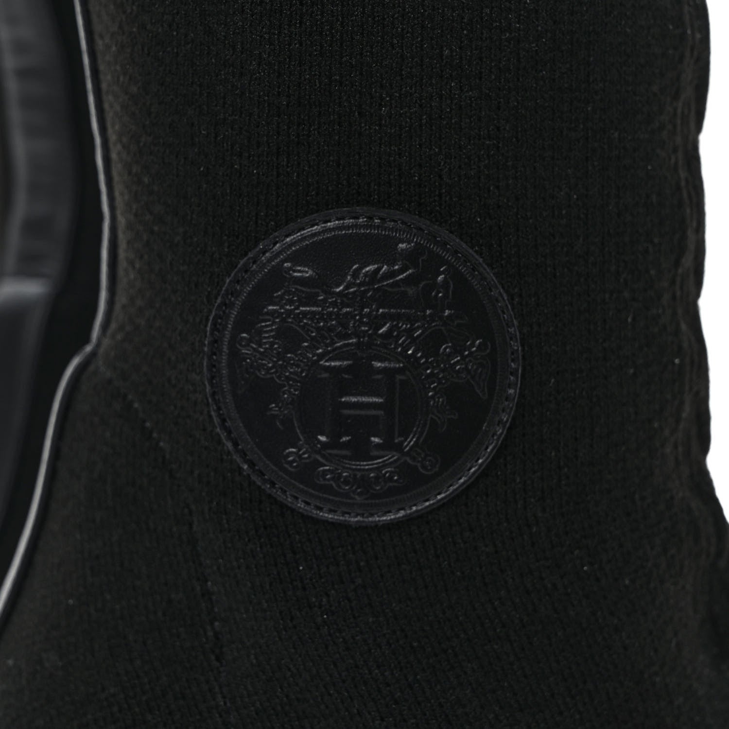 Hermes Knit Calfskin Fontaine 60 Boots 38 Black 5 of 8
