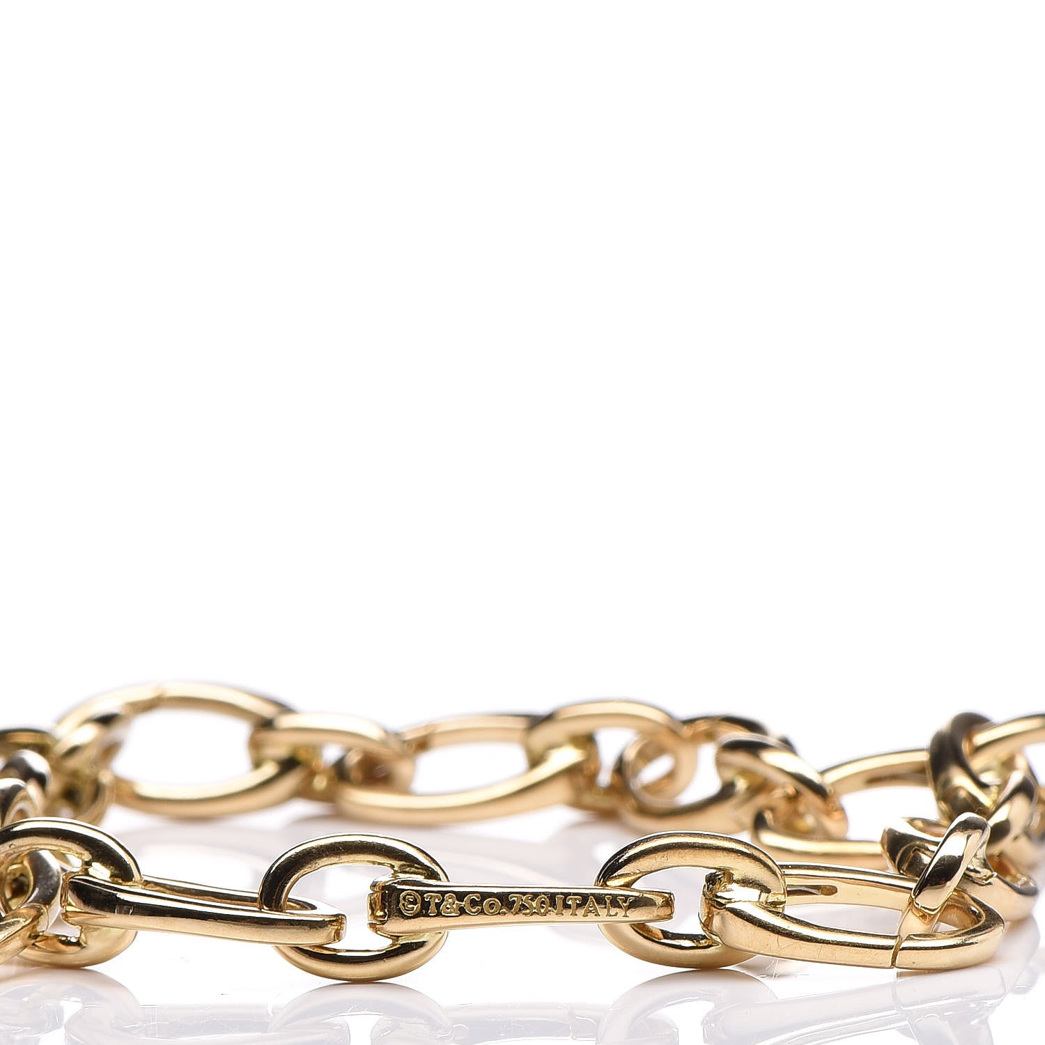 Tiffany 18K Yellow Gold Clasping Oval Link Bracelet 4 of 4