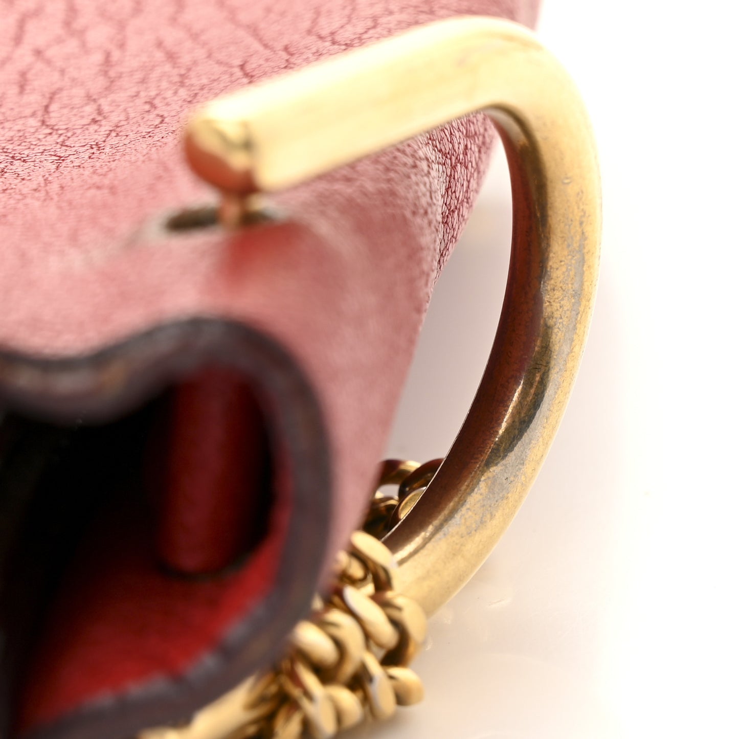 Grained Lambskin Mini Drew Shoulder Bag Plaid Red