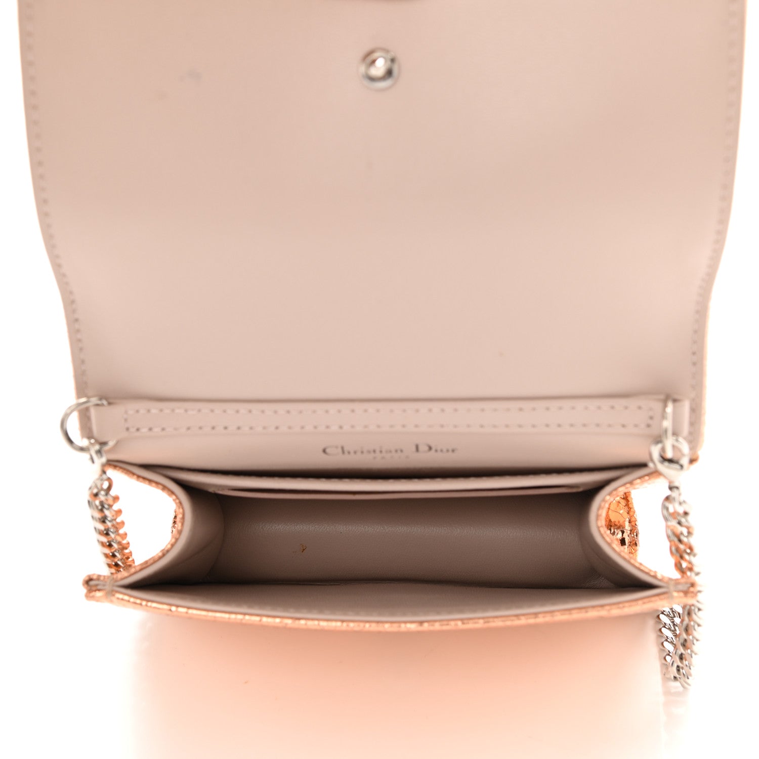 Christian Dior Ceramic Effect Deerskin Baby Diorama Flap Bag Gold 5 of 10