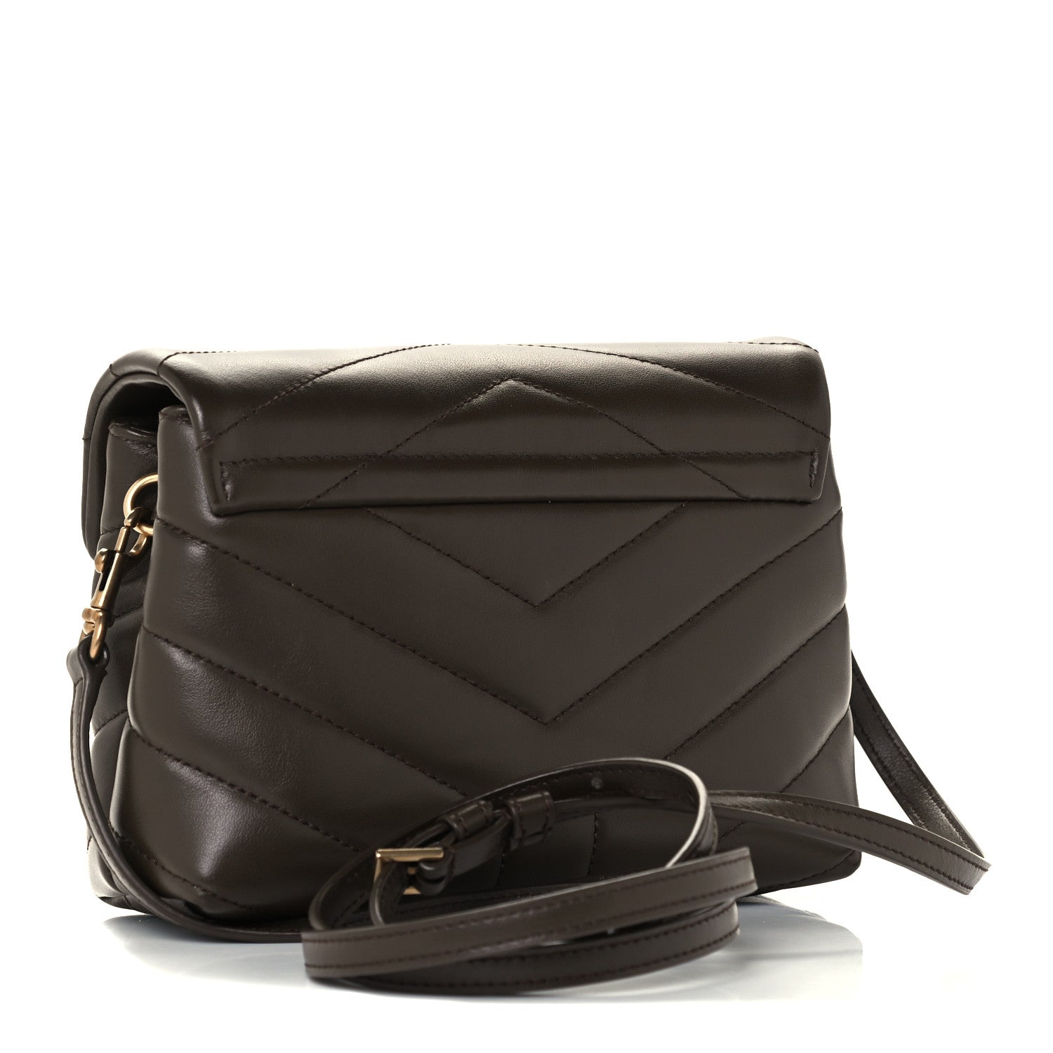 Saint Laurent Calfskin Y Quilted Monogram Toy Loulou Crossbody Bag Earth 2 of 10