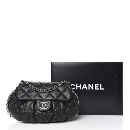 Chanel Washed Lambskin Quilted Medium Chain Around Messenger Black 11 of 11