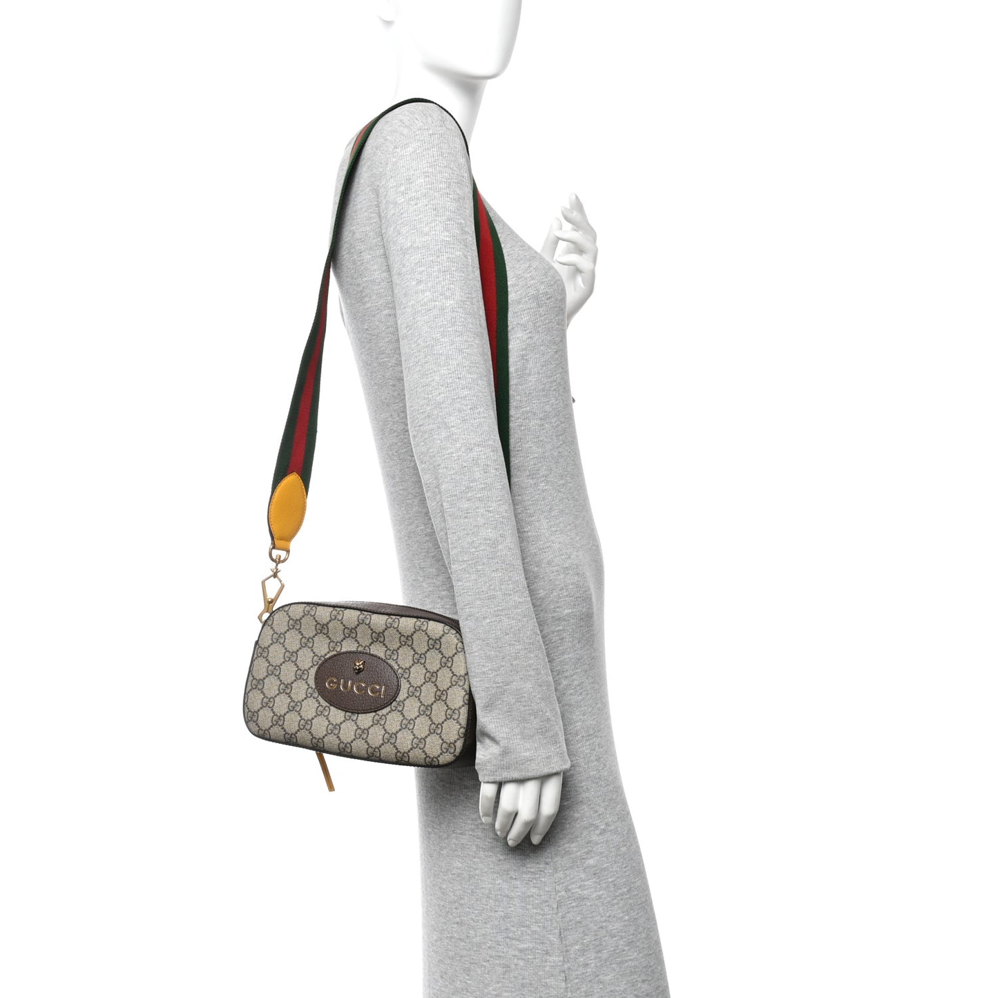 GG Supreme Monogram Web Neo Vintage Shoulder Bag Beige New Acero Crop