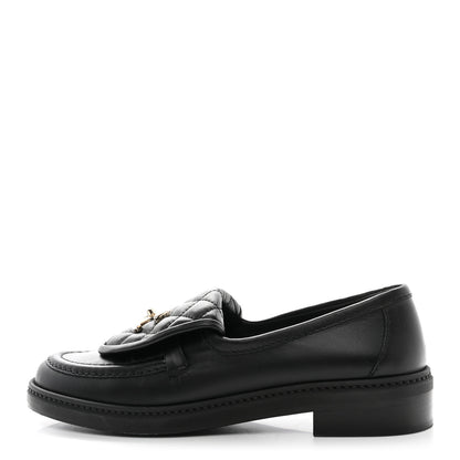 Chanel Lambskin Quilted CC Turnlock Loafers 37 Black 1 of 12