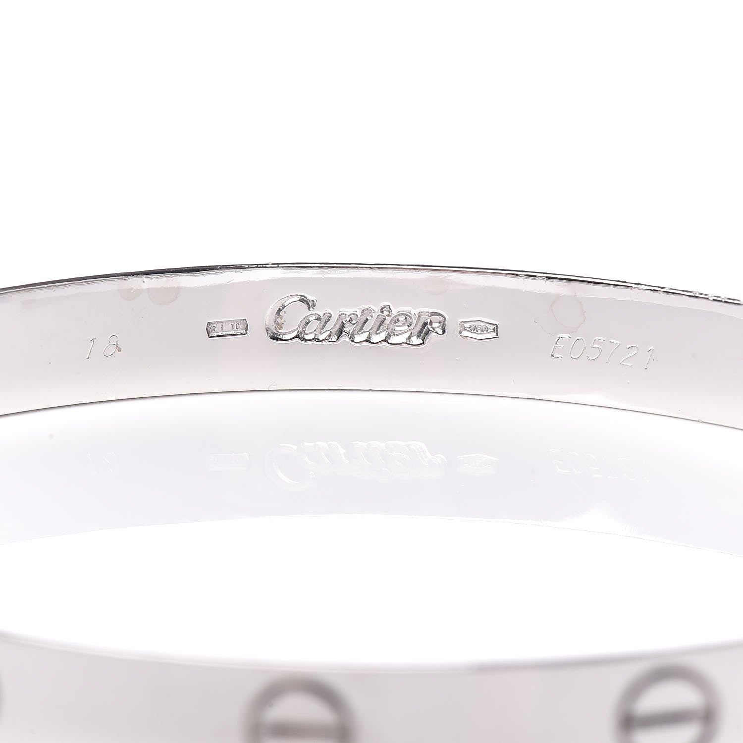 Cartier 18K White Gold LOVE Bracelet 18 5 of 6