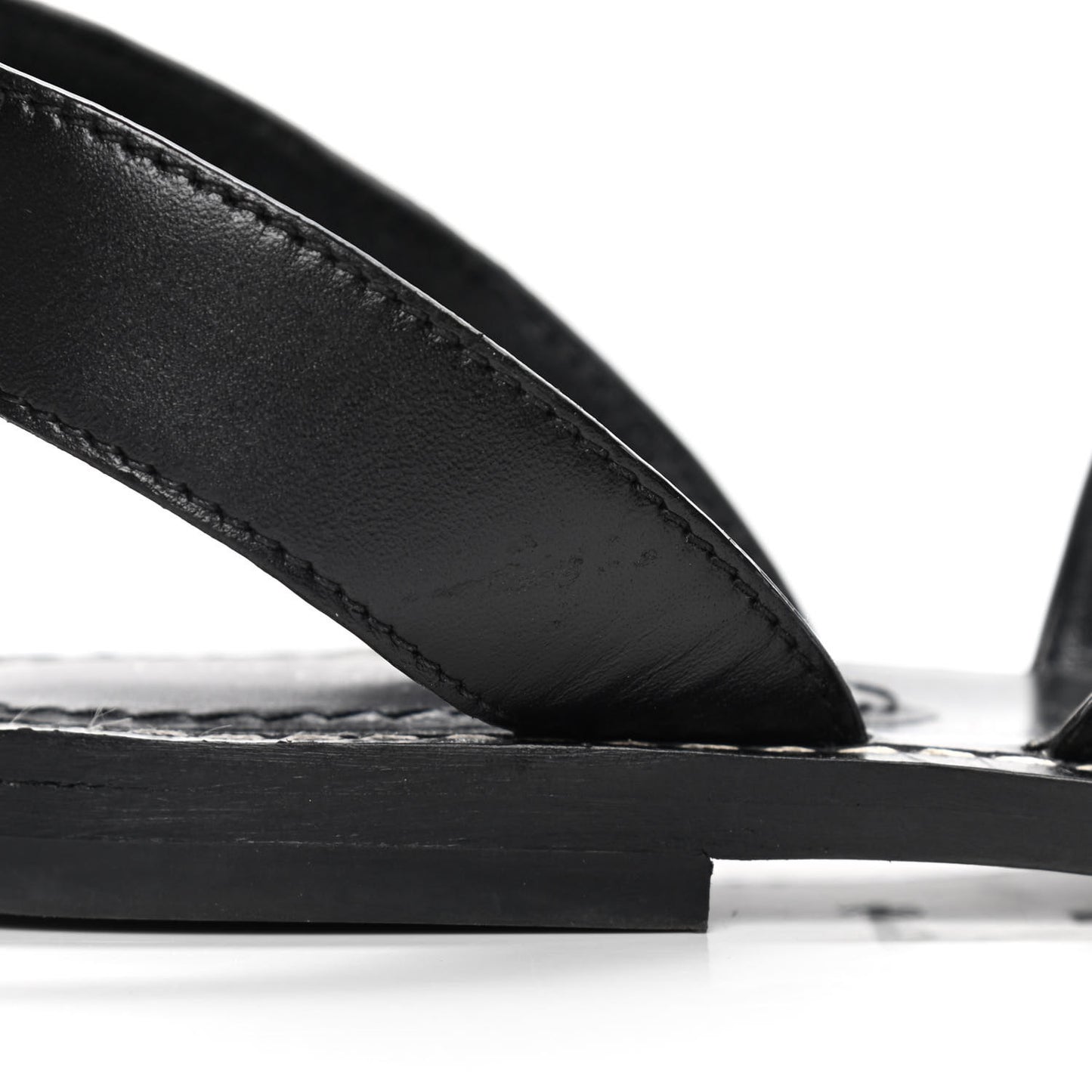 Monogram Calfskin Academy Flat Sandals 36 Black