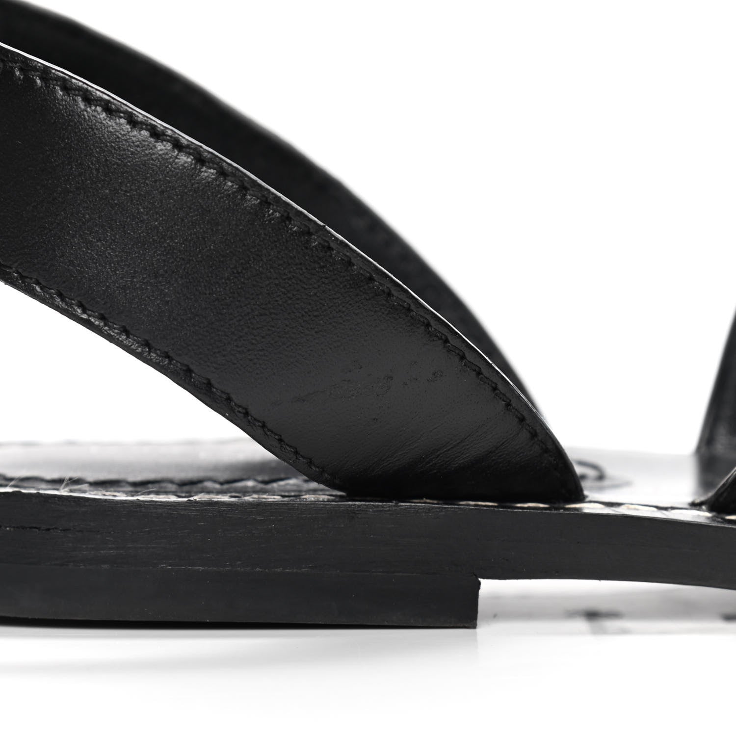 Louis Vuitton Monogram Calfskin Academy Flat Sandals 36 Black 5 of 5