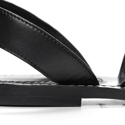 Louis Vuitton Monogram Calfskin Academy Flat Sandals 36 Black 5 of 5