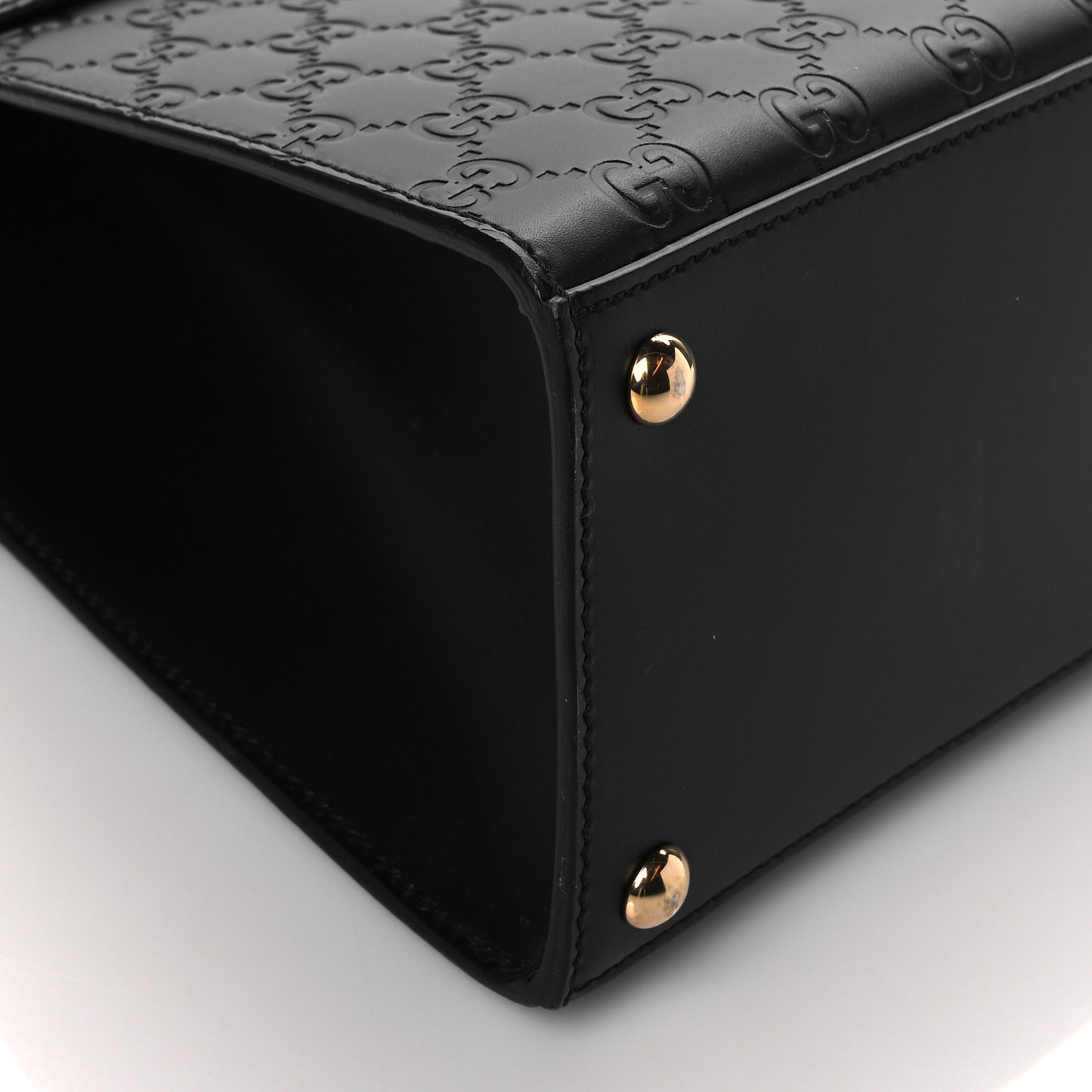Guccissima Signature Medium Padlock Top Handle Bag Black