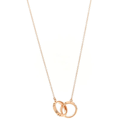 Tiffany 18K Rose Gold Interlocking Atlas Open Pendant Necklace 1 of 5