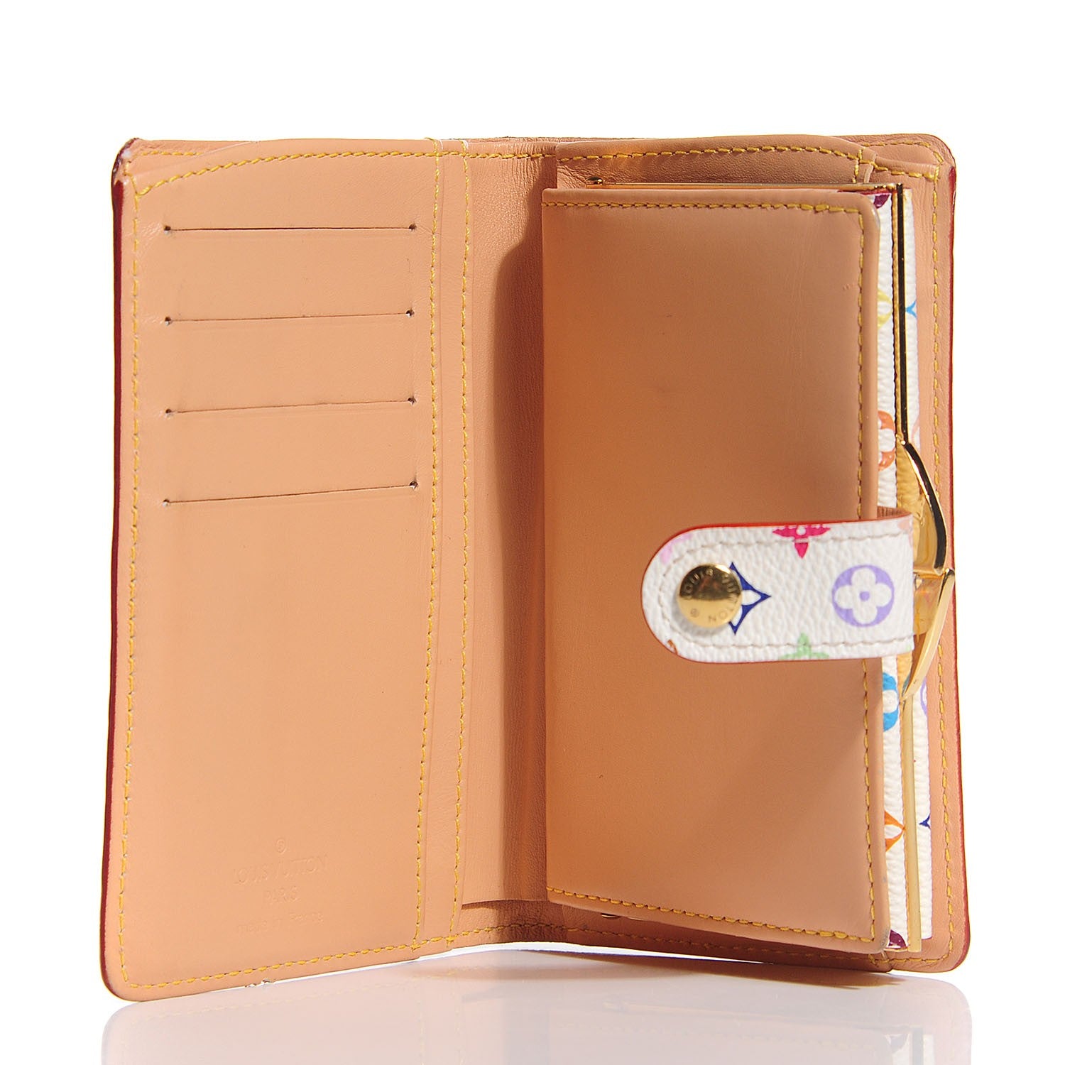 Louis Vuitton Monogram Multicolor French Purse Wallet White 5 of 7