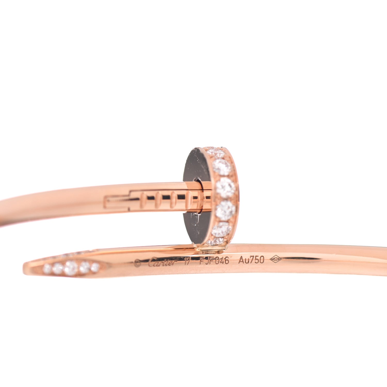 Cartier 18K Pink Gold Diamond Juste Un Clou Bracelet 17 4 of 6