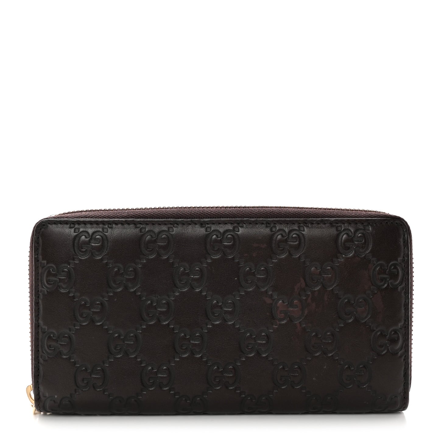 Guccissima GG Pierce Zip Around Wallet Dark Brown