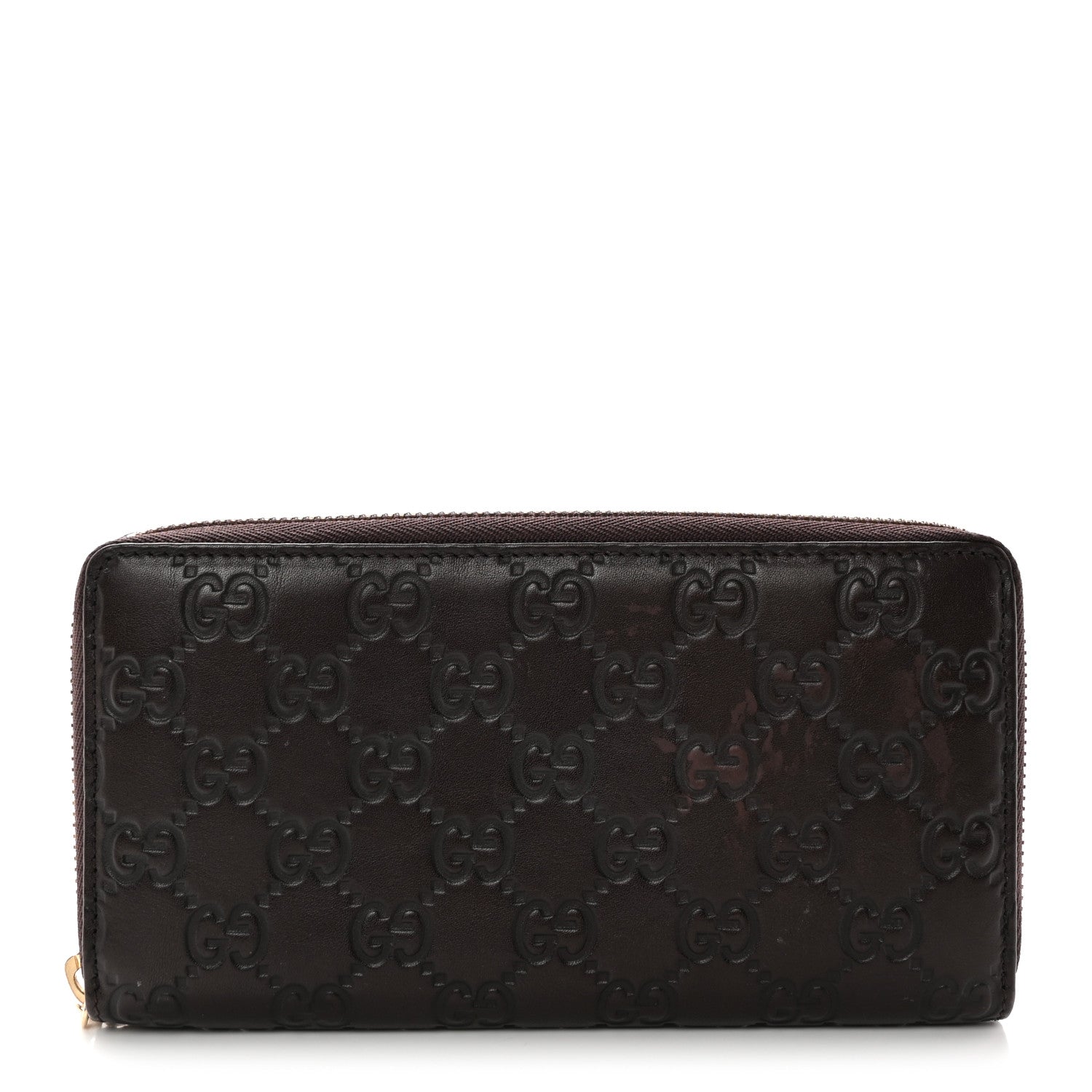 Gucci Guccissima GG Pierce Zip Around Wallet Dark Brown 1 of 13