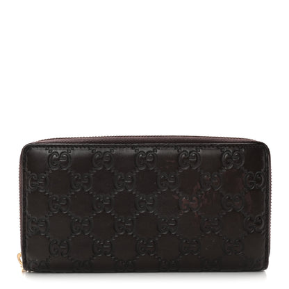 Gucci Guccissima GG Pierce Zip Around Wallet Dark Brown 1 of 13