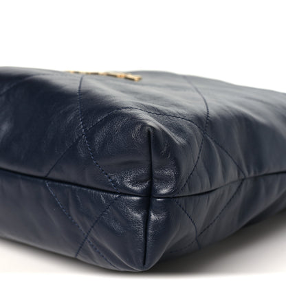Chanel Shiny Calfskin Quilted Small Chanel 22 Navy 10 of 10