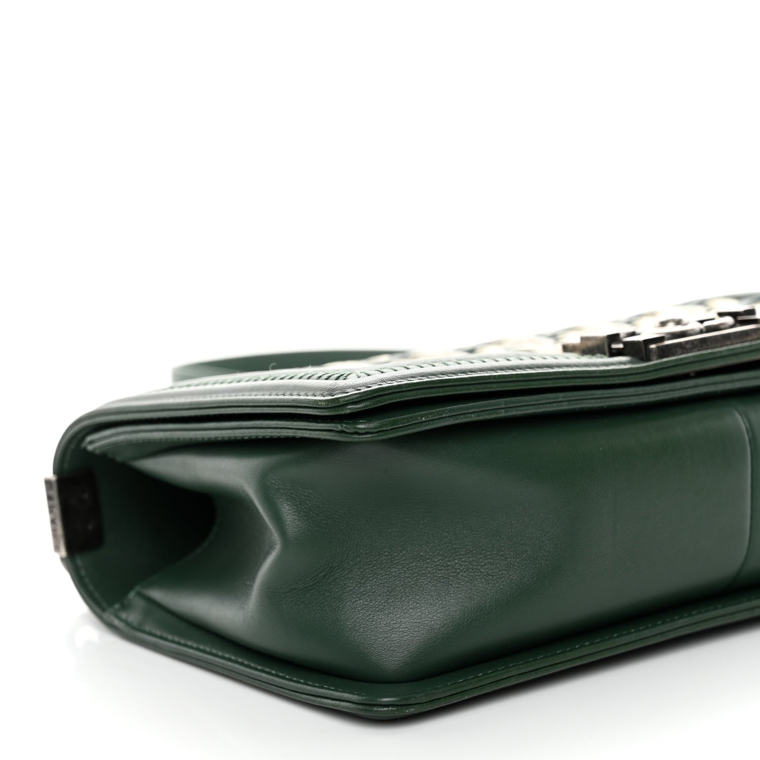 Chanel Calfskin Woven Medium Boy Flap Green White 9 of 10