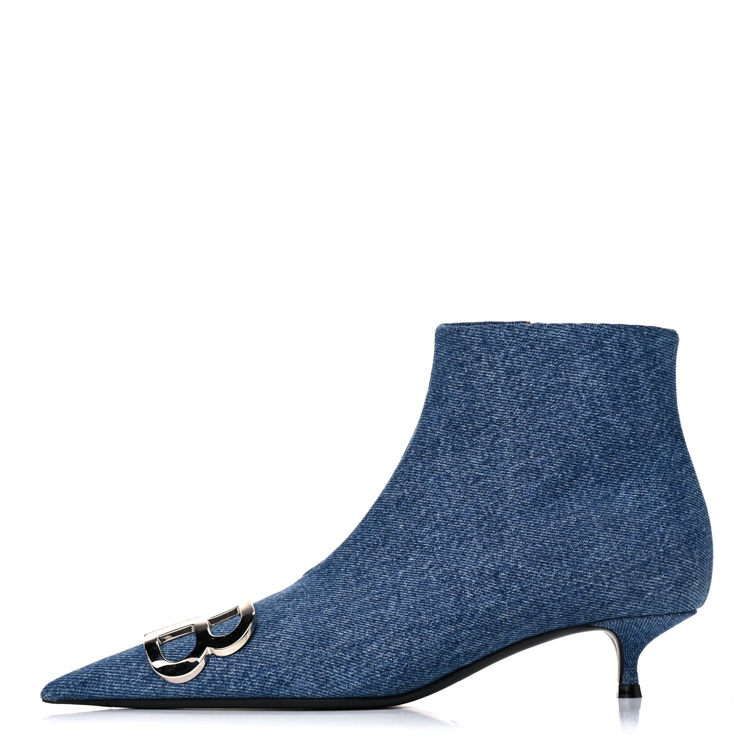 Balenciaga Denim BB Pointy Toe Ankle Booties 35.5 Light Bleu 1 of 10