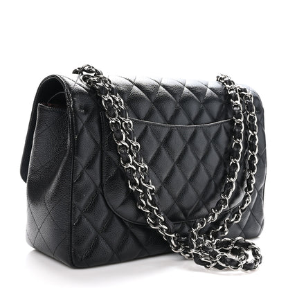 Chanel Caviar Quilted Jumbo Double Flap Black 3 of 10