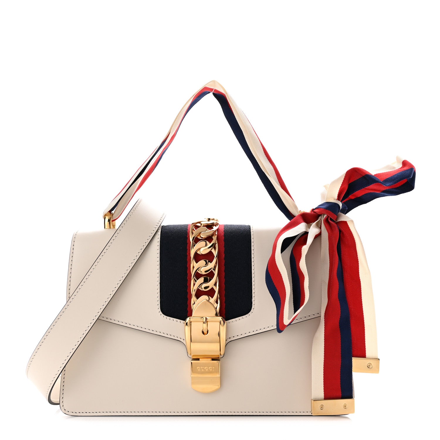 Gucci Calfskin Small Sylvie Shoulder Bag Off White 1 of 10