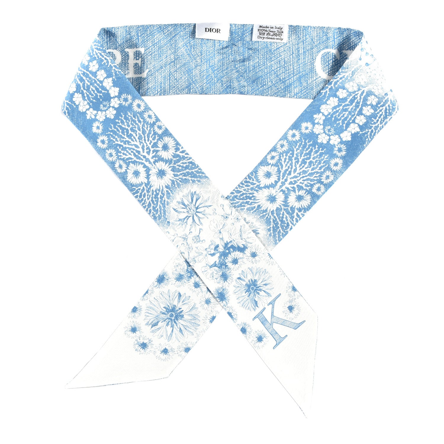 Christian Dior Silk ABCDior K Mitzah Scarf Blue 1 of 3