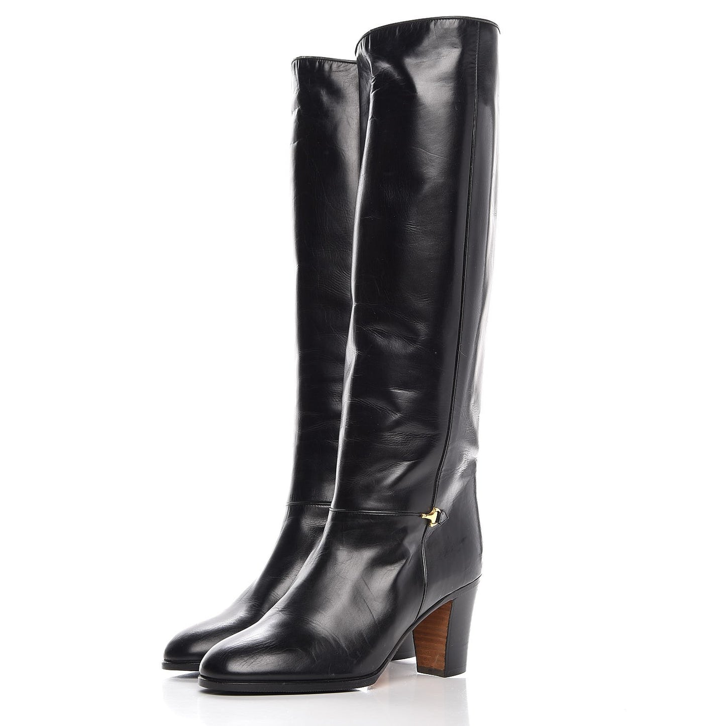 Calfskin Tall Boots 35.5 Black