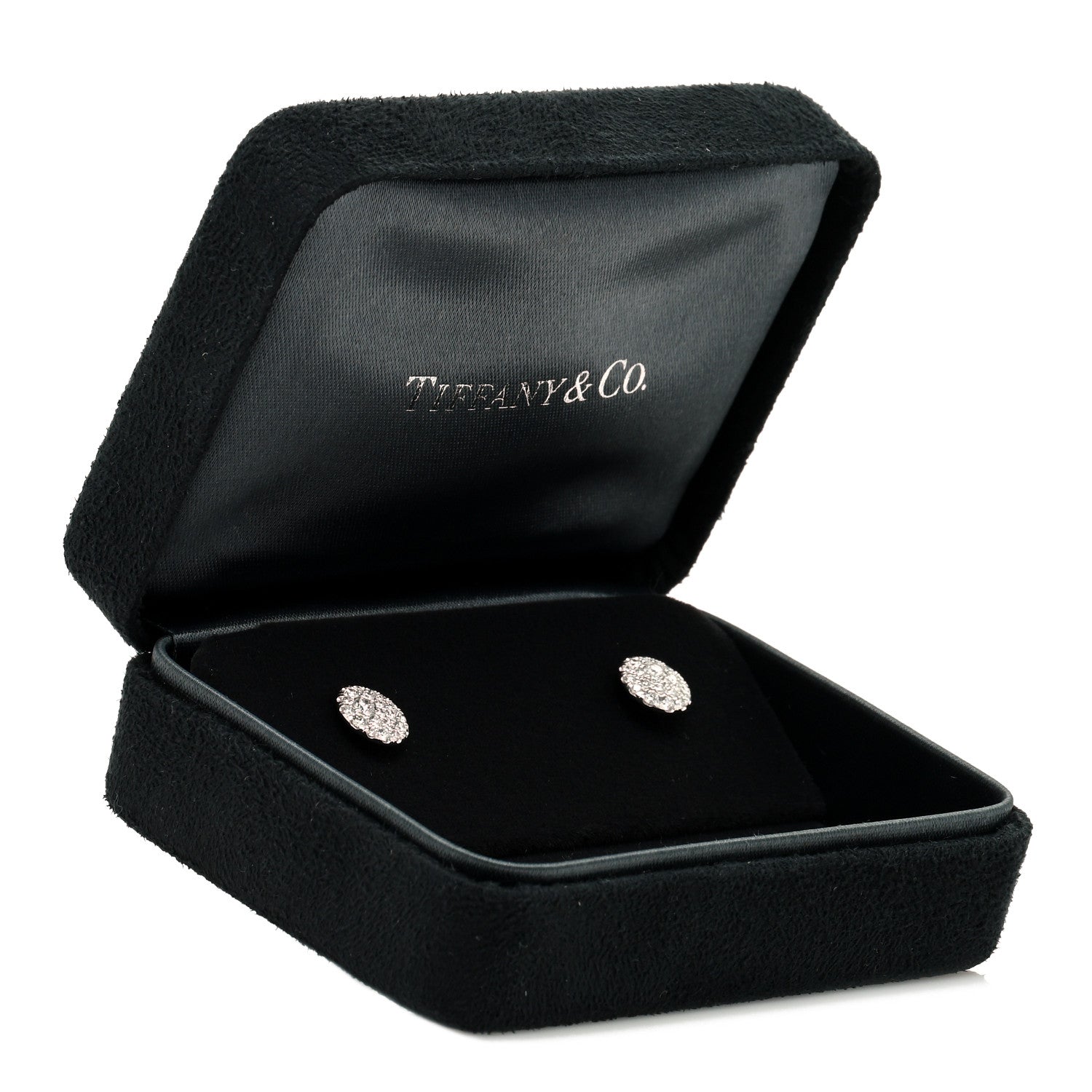 Tiffany 18K White Gold Diamond Metro Stud Earrings 5 of 5