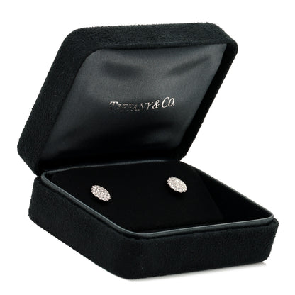 Tiffany 18K White Gold Diamond Metro Stud Earrings 5 of 5