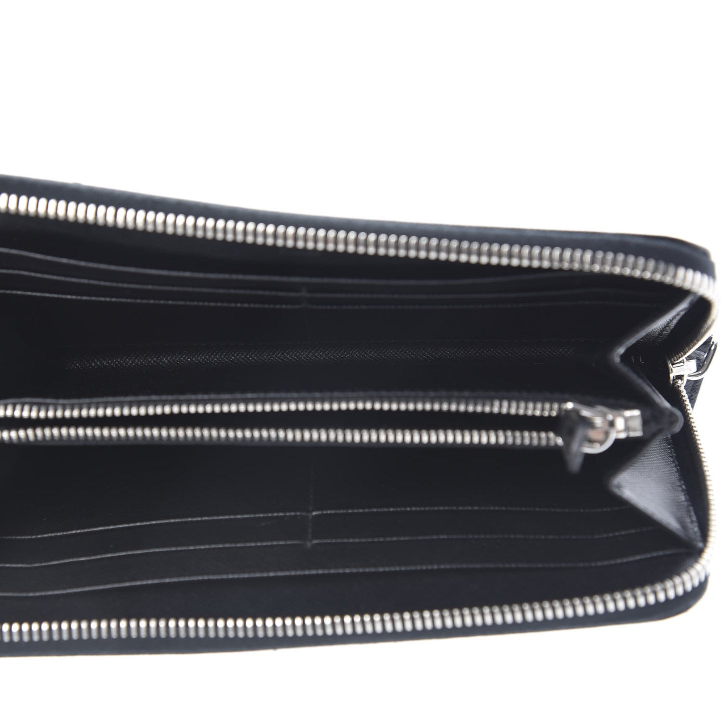 Saffiano Oro Zip Around Wallet Black