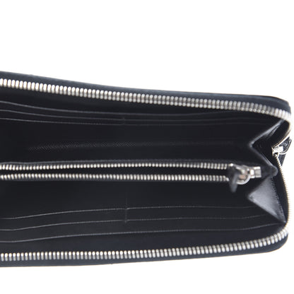 Prada Saffiano Oro Zip Around Wallet Black 5 of 9