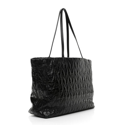 Miu Miu Nappa Matelasse Shine Trapuntato Large Tote Bag Black 2 of 12