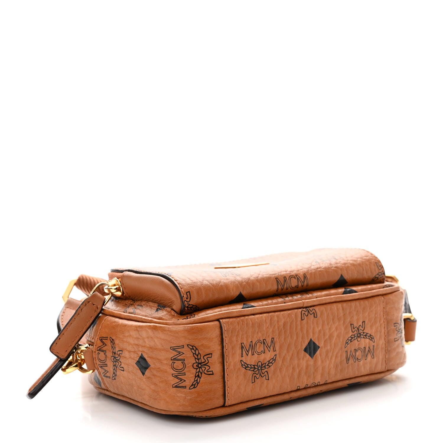 MCM Visetos Monogram Small Aren Crossbody Cognac 2 of 10