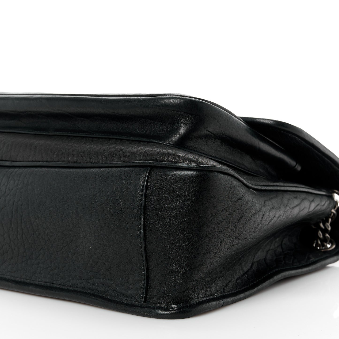 Grained Lambskin Monogram Large Niki Chain Satchel Black