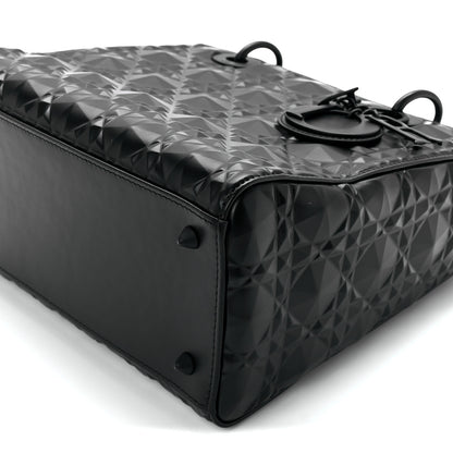 Christian Dior Calfskin Cannage Diamond Cannage Medium Lady Dior Black 11 of 11