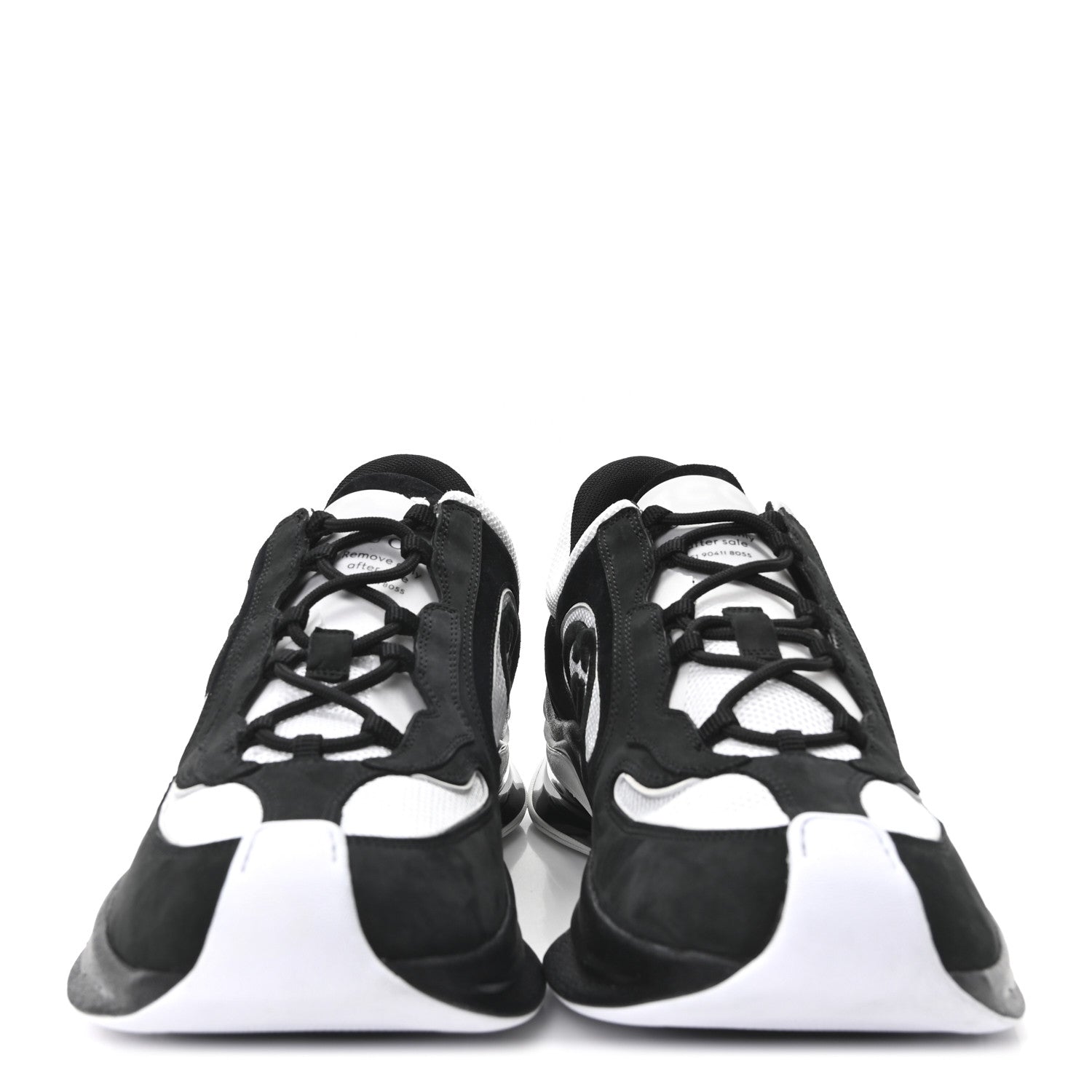 Gucci Technical Knit Fabric Suede Calfskin Mens Gucci Run Sneakers 11.5 Black White 3 of 9