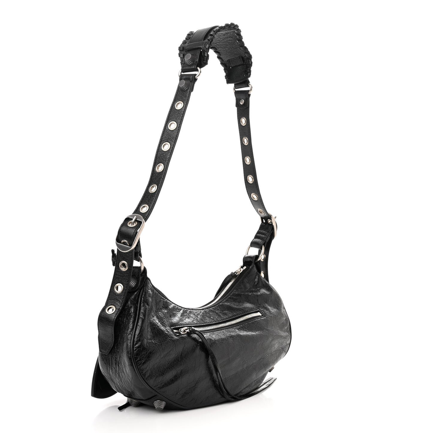 Agneau Arena Small Le Cagole Shoulder Bag Black
