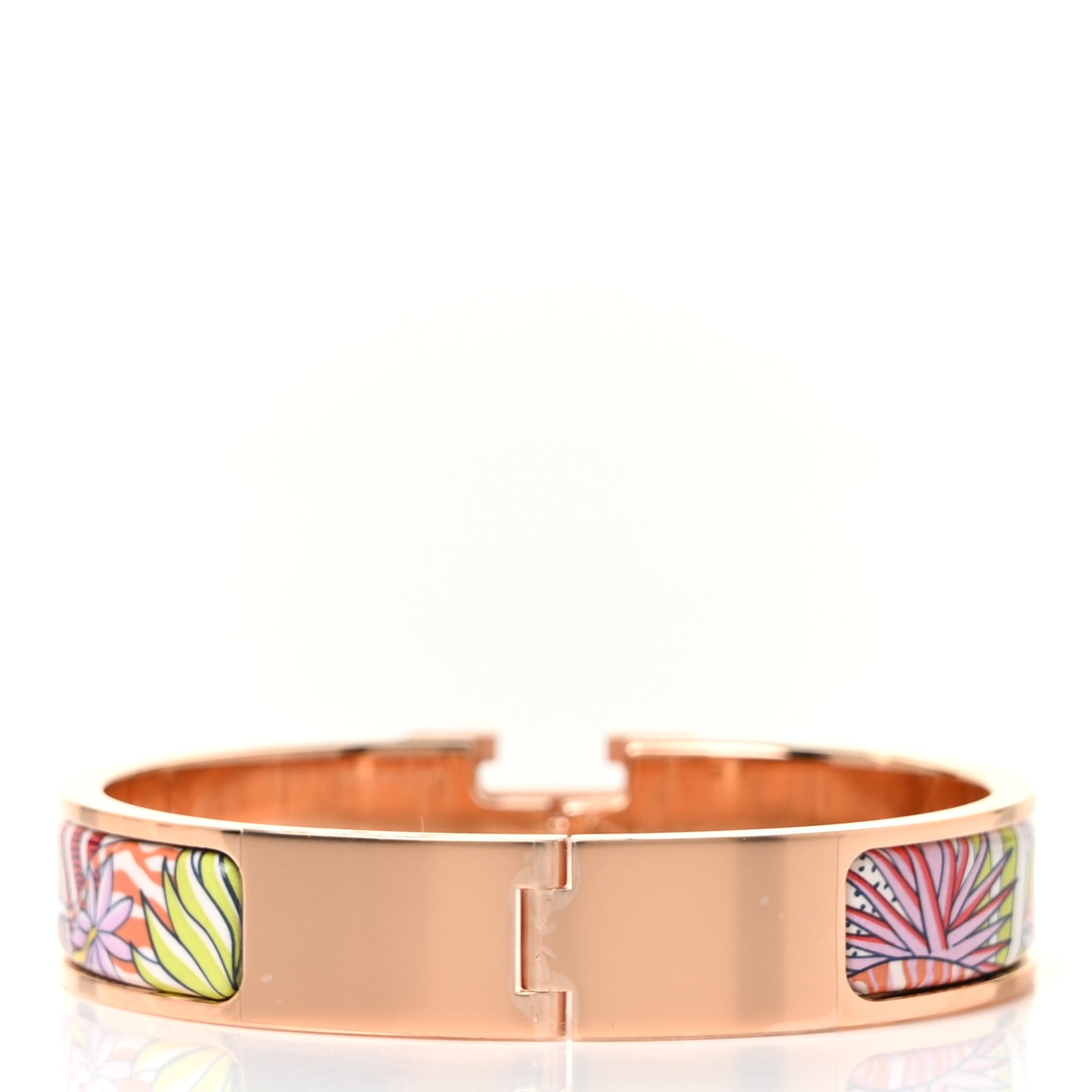 Enamel Narrow Print Animaux Camoufles Clic Clac H Bracelet PM