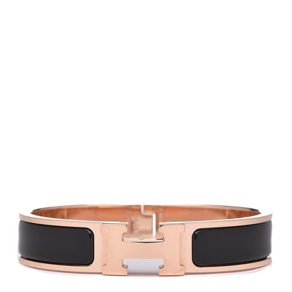 Hermes Enamel Narrow Clic Clac H Bracelet PM Black 1 of 6