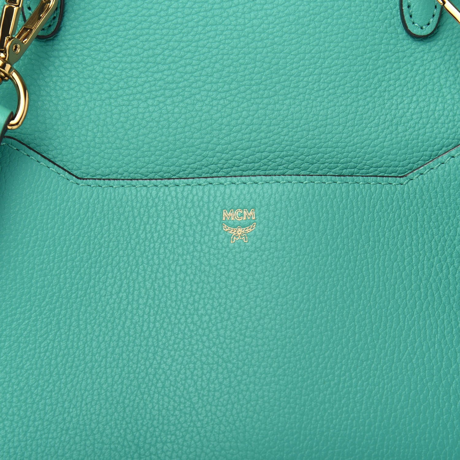 MCM Grained Calfskin Medium Milla Convertible Backpack Oasis Green 10 of 11