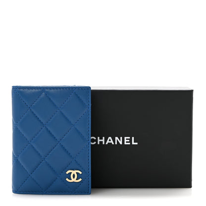 Chanel Lambskin Quilted Card Holder Wallet Blue 9 of 9
