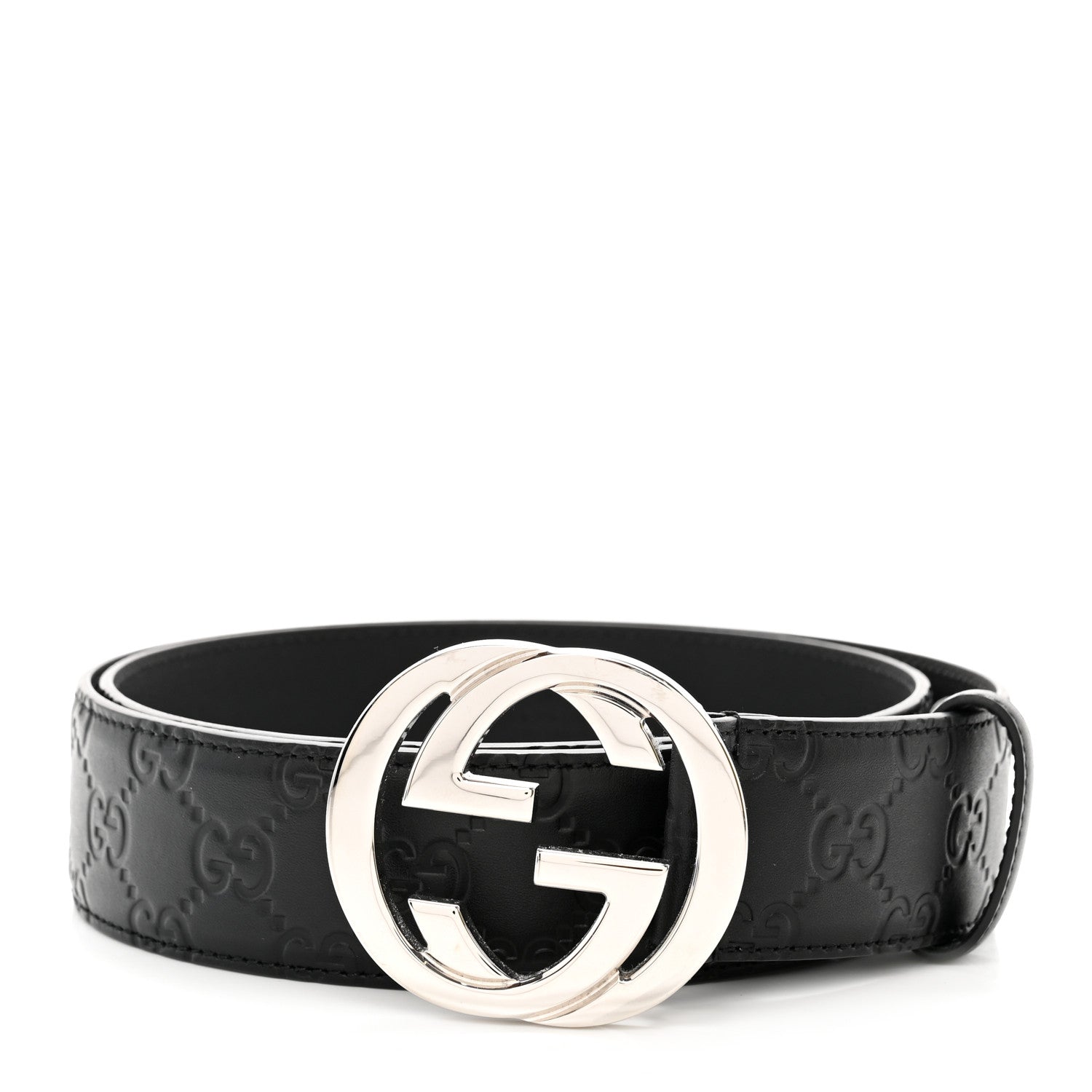 Gucci Guccissima Signature Interlocking G 40mm Belt 90 36 Black 1 of 7