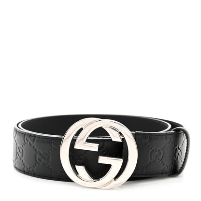Gucci Guccissima Signature Interlocking G 40mm Belt 90 36 Black 1 of 7