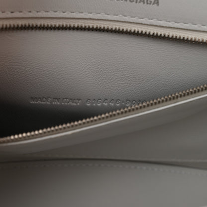 Balenciaga Shiny Calfskin Crocodile Embossed Small Hourglass Sling Shoulder Bag White 7 of 13