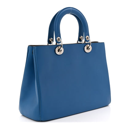 Christian Dior Smooth Calfskin Medium Diorissimo Tote Blue 4 of 13