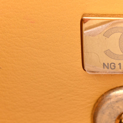 Chanel Caviar Quilted Chain Frame Flap Yellow 7 of 12