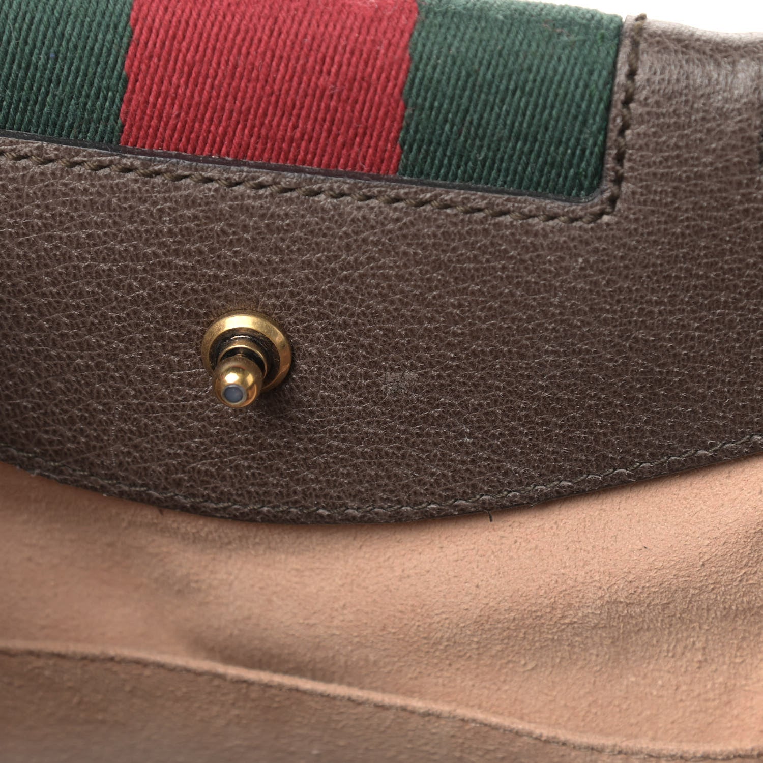 Gucci Textured Calfskin Web Crystal Butterfly Stripe Medium Totem Top Handle Bag New Acero 13 of 19