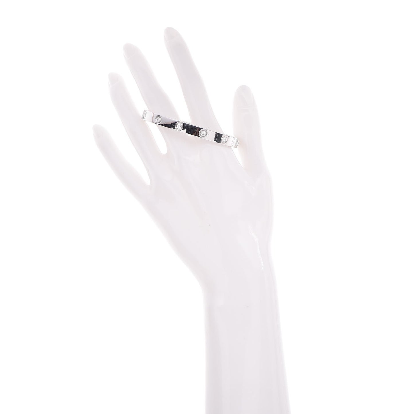 18K White Gold 10 Diamond LOVE Bracelet 17